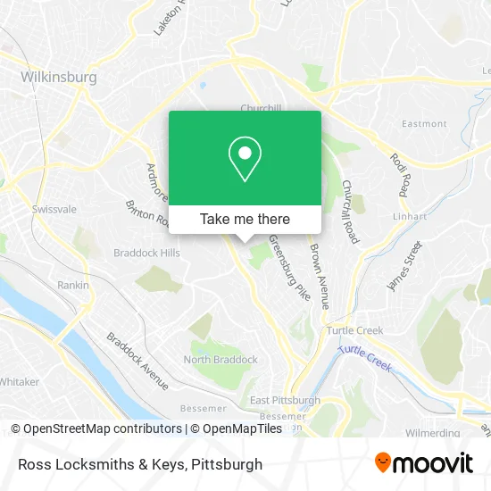 Ross Locksmiths & Keys map