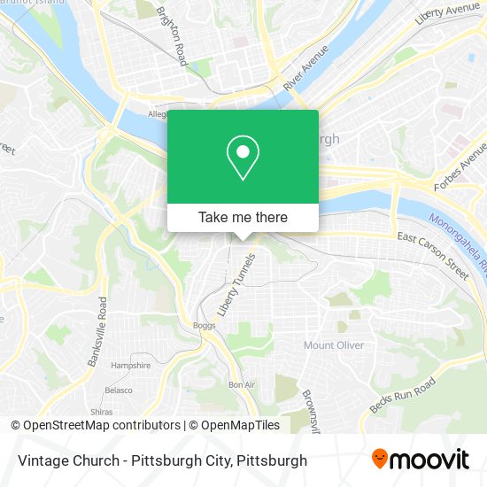 Mapa de Vintage Church - Pittsburgh City