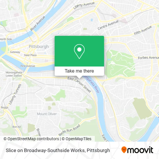 Slice on Broadway-Southside Works map