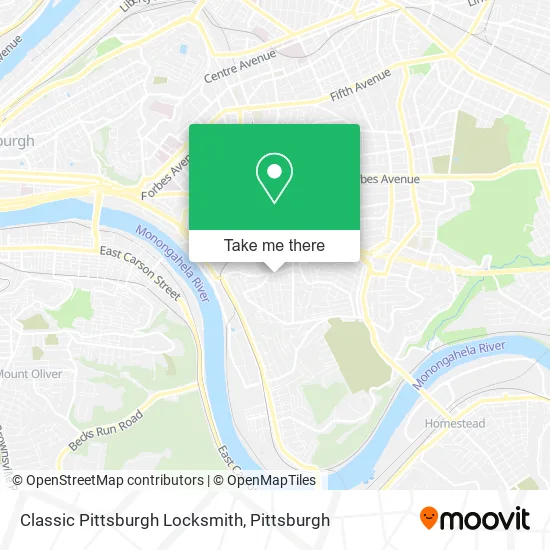 Classic Pittsburgh Locksmith map
