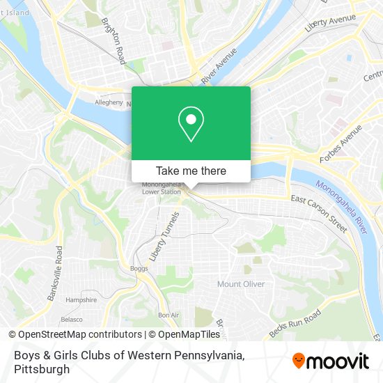 Mapa de Boys & Girls Clubs of Western Pennsylvania