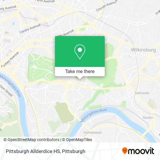 Mapa de Pittsburgh Allderdice HS