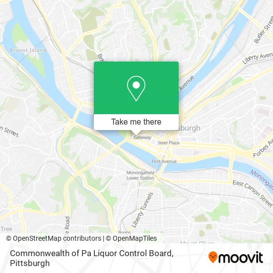 Commonwealth of Pa Liquor Control Board map