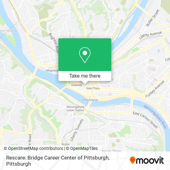 Mapa de Rescare: Bridge Career Center of Pittsburgh