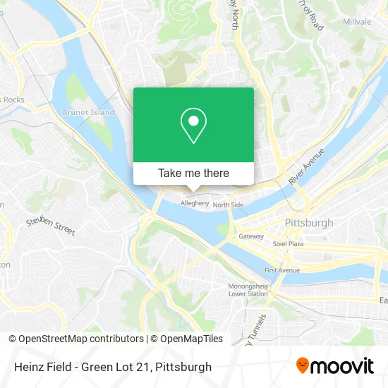 Heinz Field - Green Lot 21 map