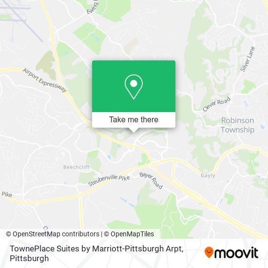 Mapa de TownePlace Suites by Marriott-Pittsburgh Arpt