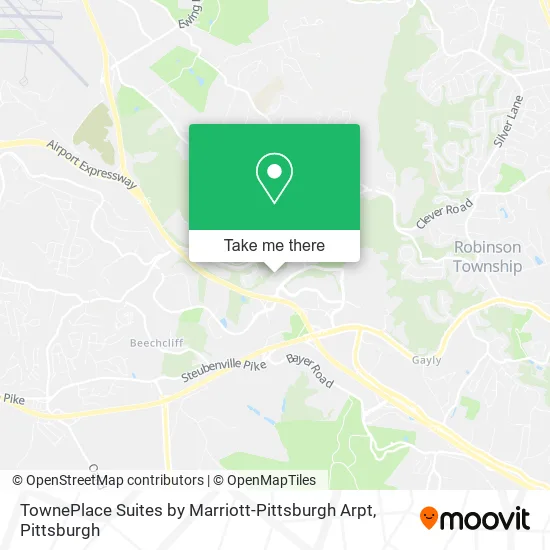 Mapa de TownePlace Suites by Marriott-Pittsburgh Arpt