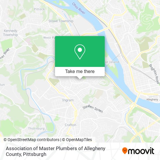 Association of Master Plumbers of Allegheny County map