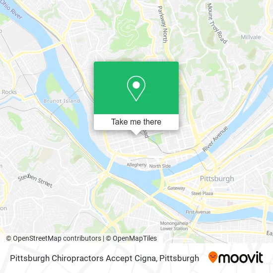 Pittsburgh Chiropractors Accept Cigna map