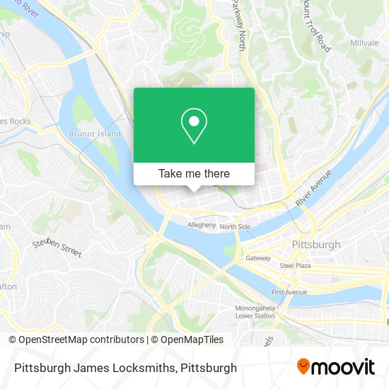 Mapa de Pittsburgh James Locksmiths