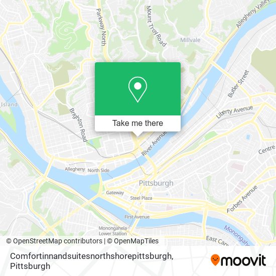 Mapa de Comfortinnandsuitesnorthshorepittsburgh