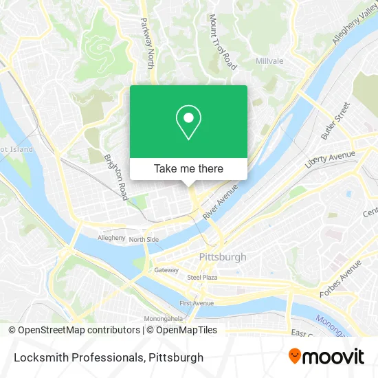 Locksmith Professionals map