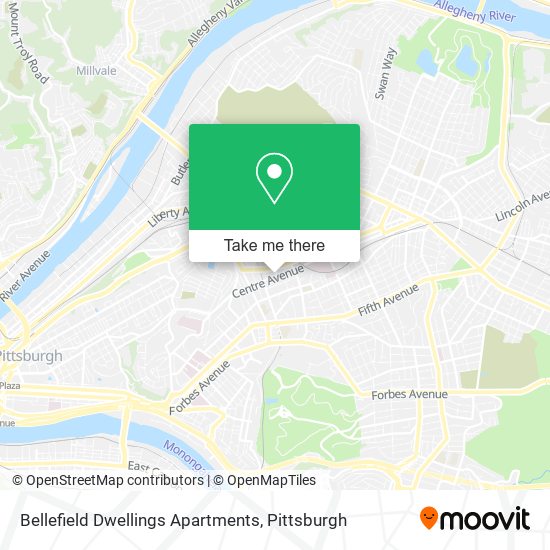 Mapa de Bellefield Dwellings Apartments