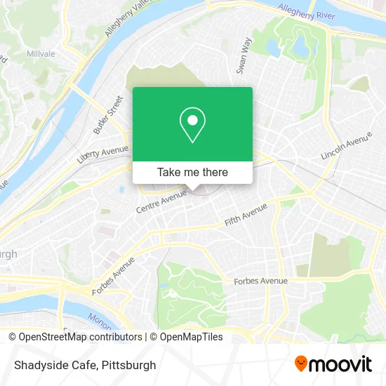 Shadyside Cafe map