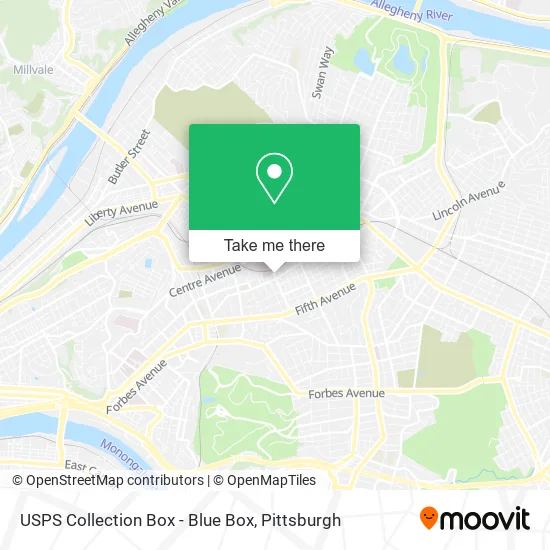 USPS Collection Box - Blue Box map