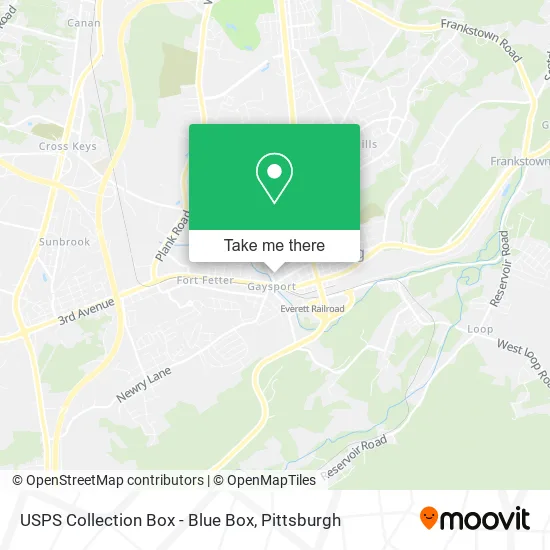 USPS Collection Box - Blue Box map