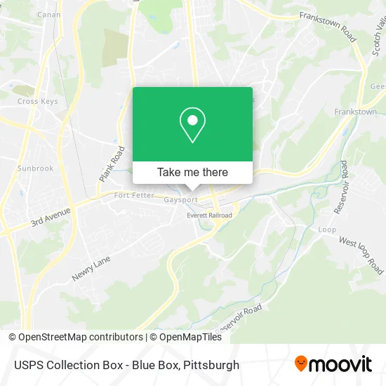 USPS Collection Box - Blue Box map
