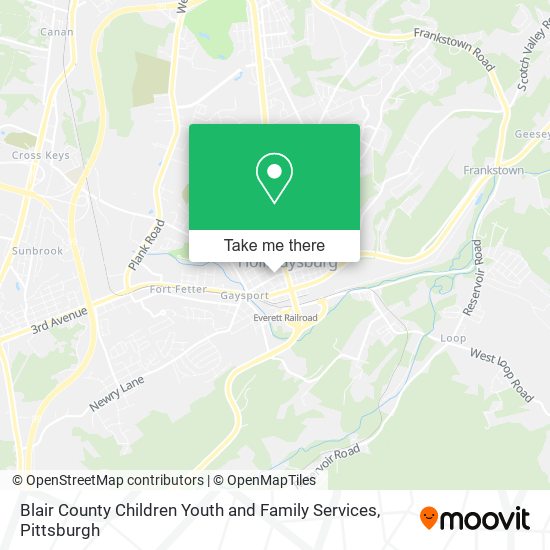 Blair County Children Youth and Family Services map