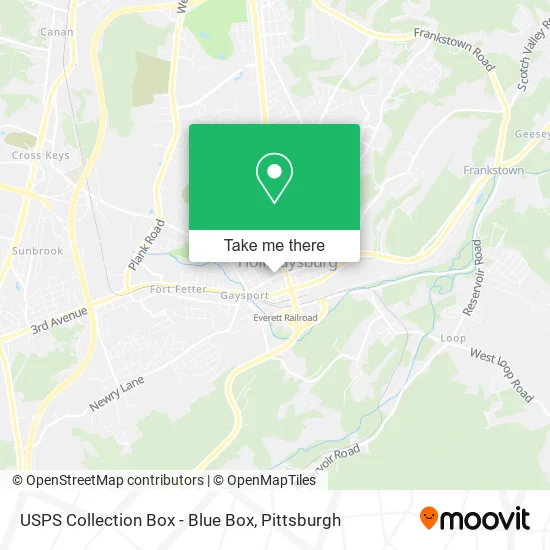 USPS Collection Box - Blue Box map