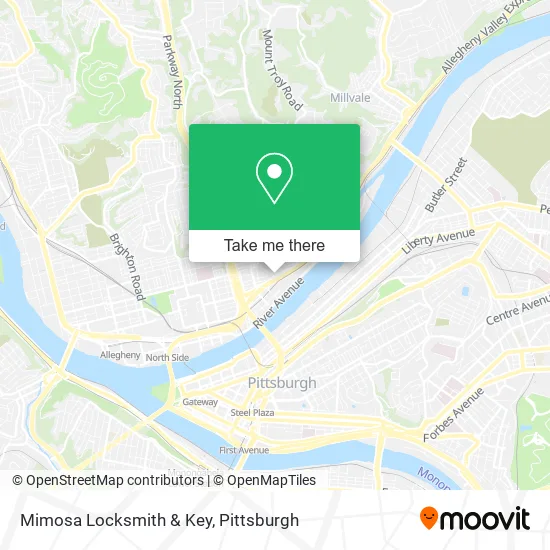 Mimosa Locksmith & Key map