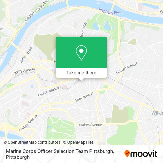 Marine Corps Officer Selection Team Pittsburgh map