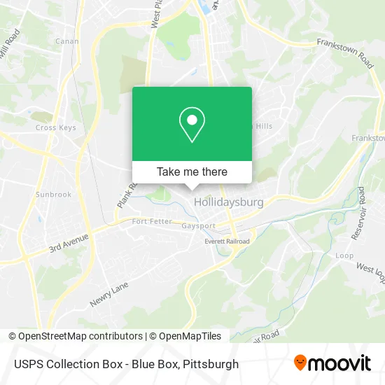 USPS Collection Box - Blue Box map