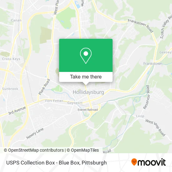 USPS Collection Box - Blue Box map