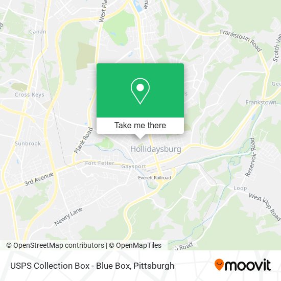 Mapa de USPS Collection Box - Blue Box