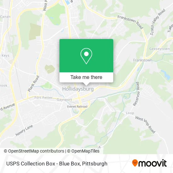 USPS Collection Box - Blue Box map
