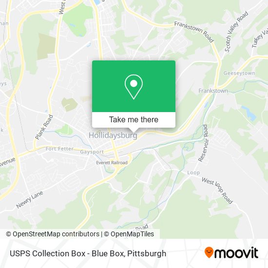 Mapa de USPS Collection Box - Blue Box