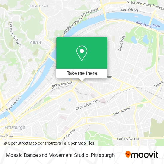 Mapa de Mosaic Dance and Movement Studio
