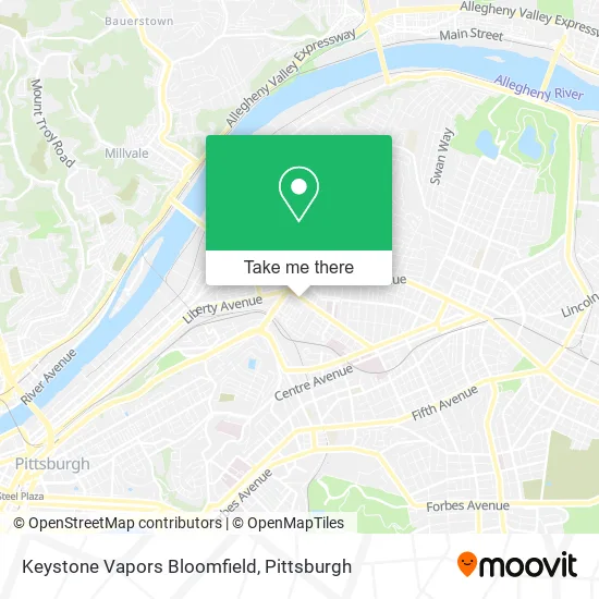 Mapa de Keystone Vapors Bloomfield