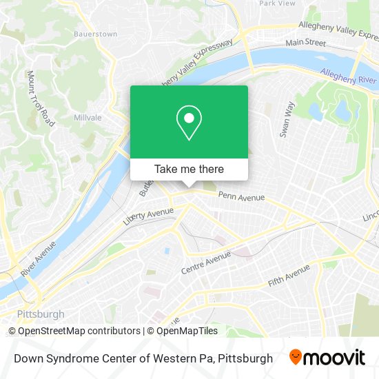 Mapa de Down Syndrome Center of Western Pa