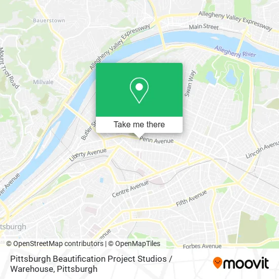 Pittsburgh Beautification Project Studios / Warehouse map