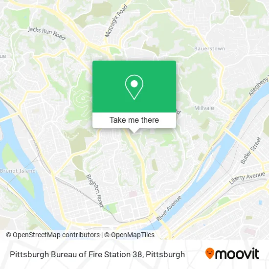 Pittsburgh Bureau of Fire Station 38 map