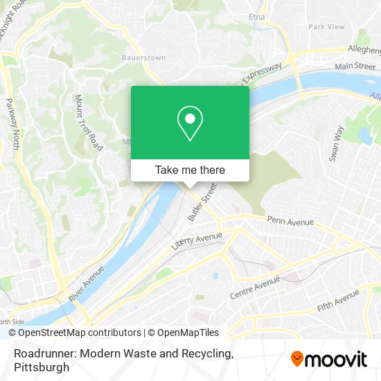 Mapa de Roadrunner: Modern Waste and Recycling