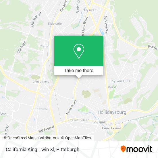 California King Twin Xl map