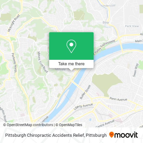 Pittsburgh Chiropractic Accidents Relief map