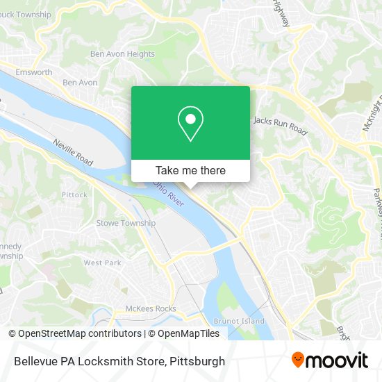 Mapa de Bellevue PA Locksmith Store