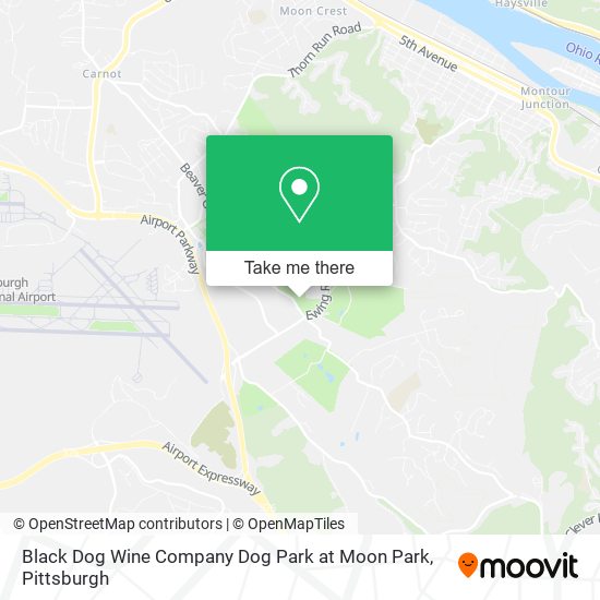Black Dog Wine Company Dog Park at Moon Park map