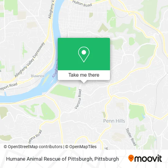Mapa de Humane Animal Rescue of Pittsburgh
