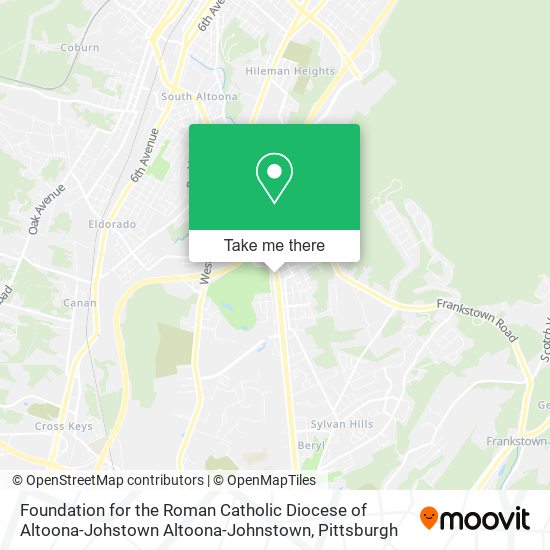 Foundation for the Roman Catholic Diocese of Altoona-Johstown Altoona-Johnstown map