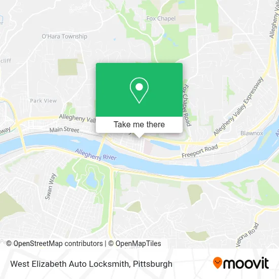 West Elizabeth Auto Locksmith map