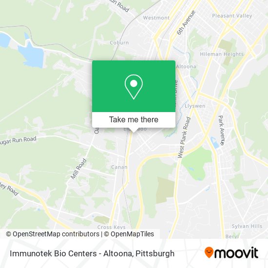 Mapa de Immunotek Bio Centers - Altoona