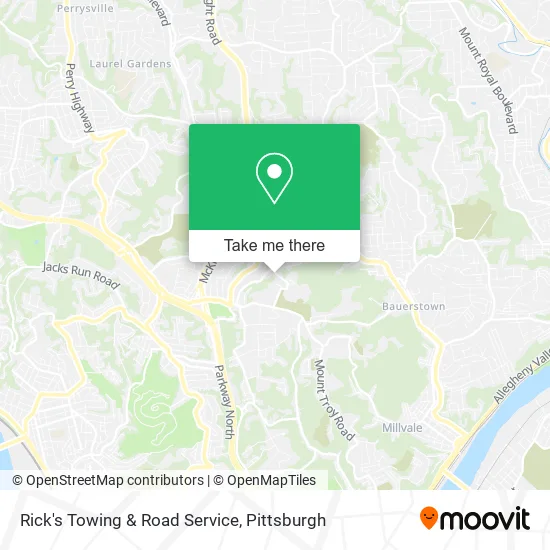 Rick's Towing & Road Service map
