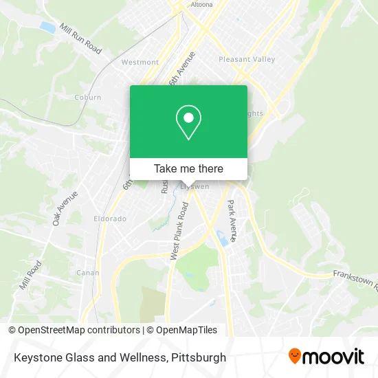 Keystone Glass and Wellness map