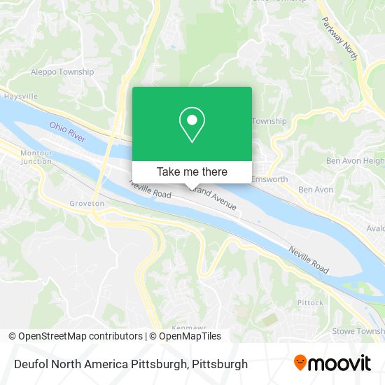 Deufol North America Pittsburgh map