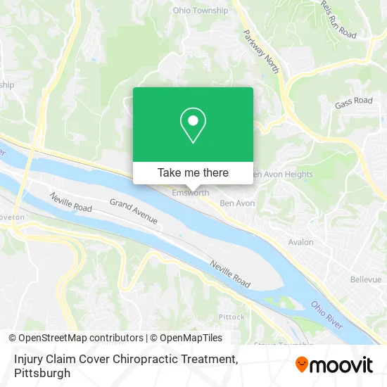 Injury Claim Cover Chiropractic Treatment map