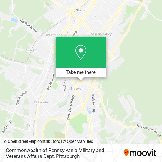 Commonwealth of Pennsylvania Military and Veterans Affairs Dept map