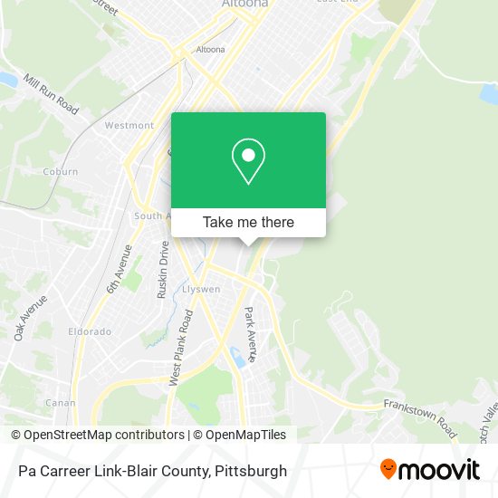 Pa Carreer Link-Blair County map